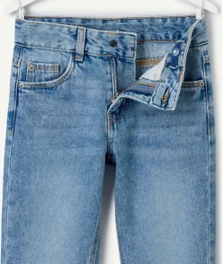 Jean garçon droit denim bleu