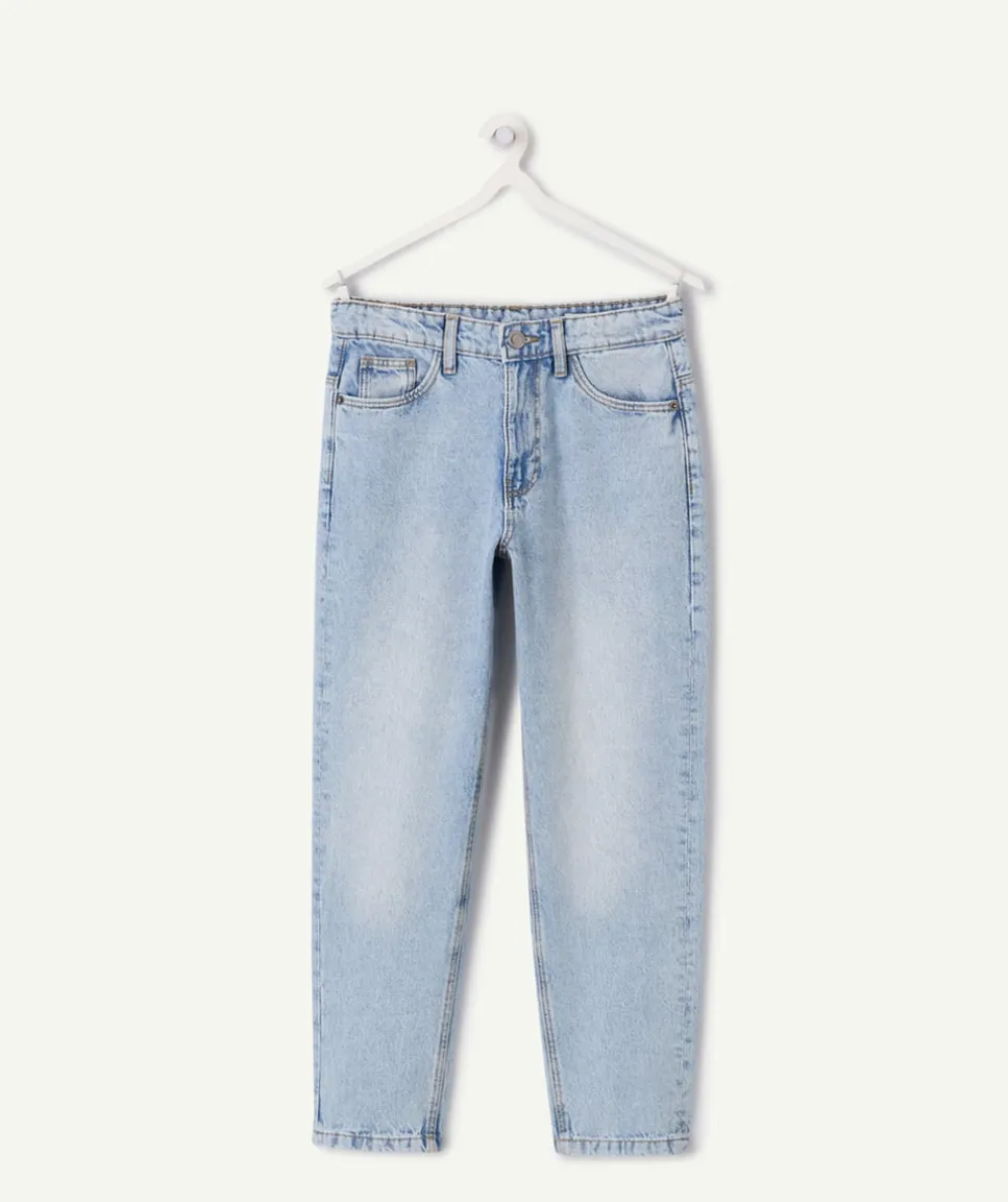 Jean garçon droit denim délavé