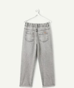 Jean garçon relax denim gris
