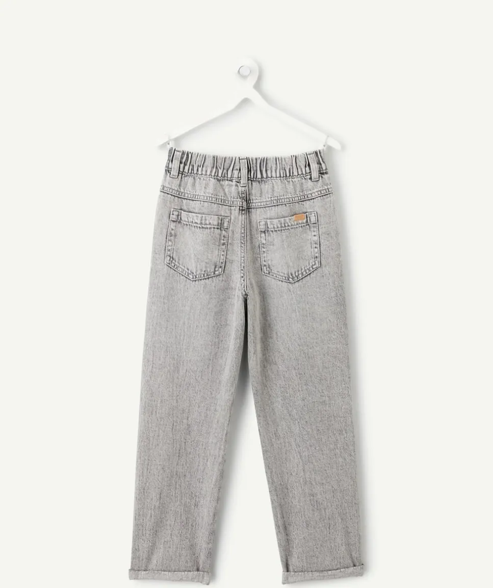 Jean garçon relax denim gris