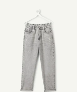 Jean garçon relax denim gris