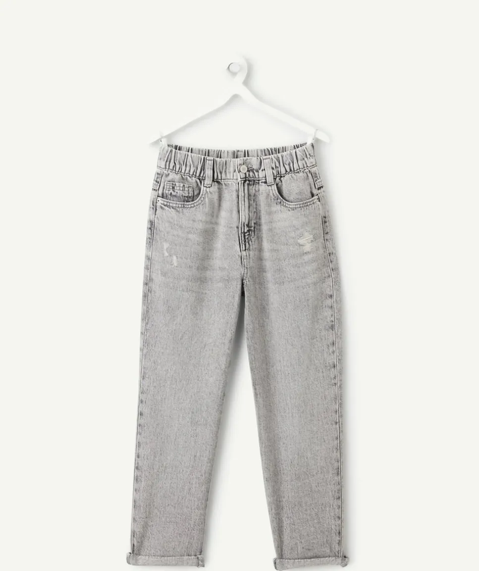 Jean garçon relax denim gris
