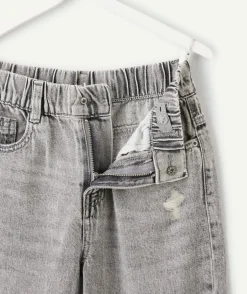 Jean garçon relax denim gris