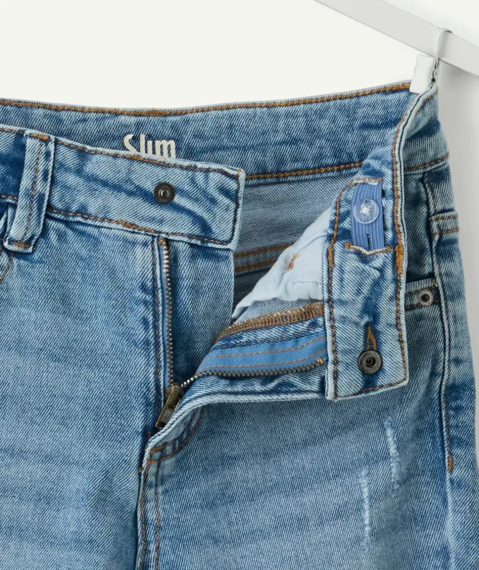 Jean garçon slim denim moyen