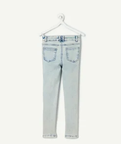 Jean super skinny bleu clair délavé fille