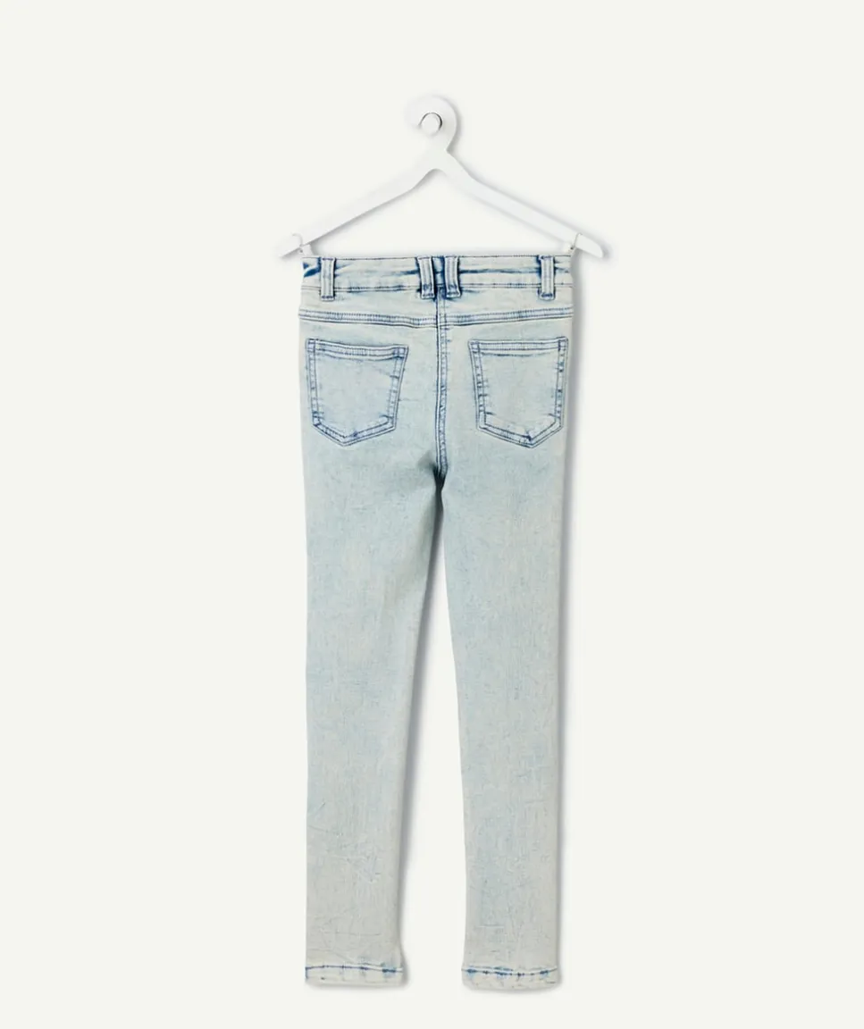 Jean super skinny bleu clair délavé fille