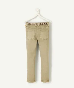 Jean super skinny fille kaki