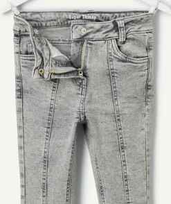 Jean super skinny gris délavé fille