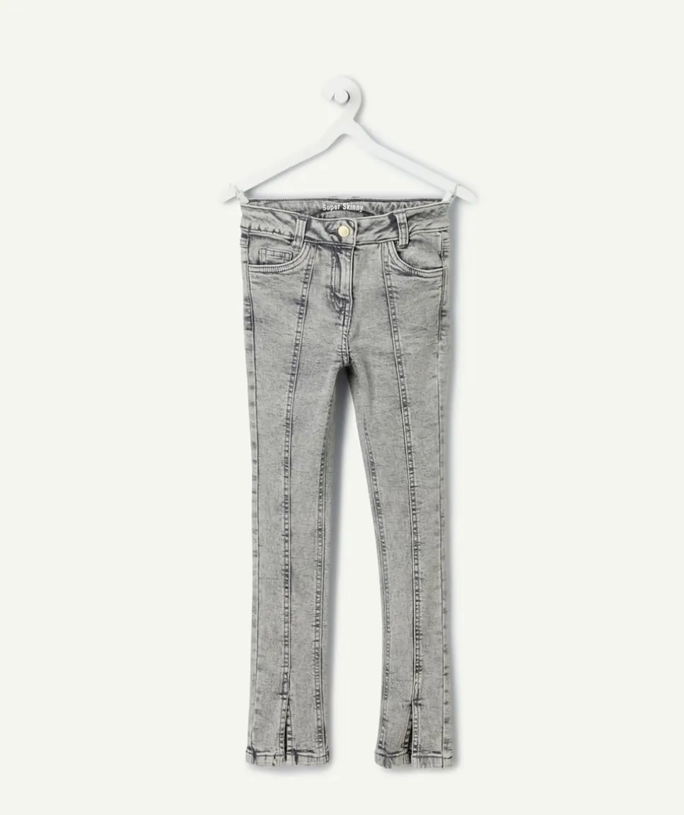 Jean super skinny gris délavé fille