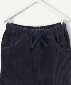 Jogging bébé garçon en velours bleu marine