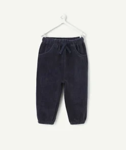 Jogging bébé garçon en velours bleu marine