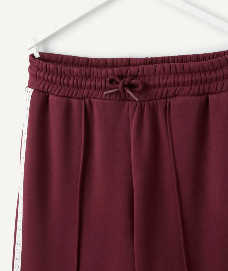 Jogging fille large bordeaux
