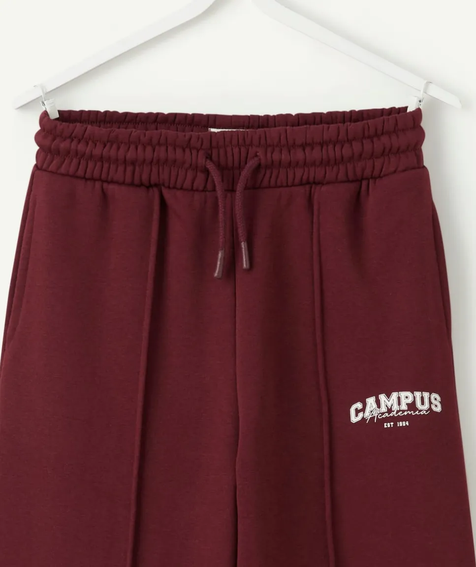 Jogging fille large bordeaux