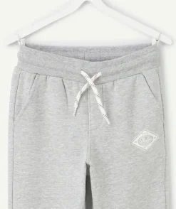 Jogging garçon gris chiné avec patch