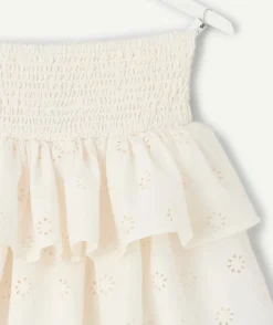 Jupe fille blanche volantée avec short intégré