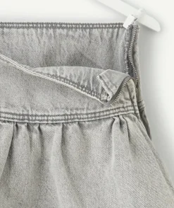Jupe fille boule grise taille élastiquée