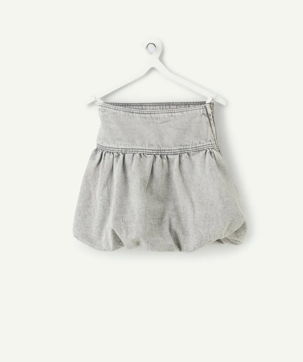 Jupe fille boule grise taille élastiquée