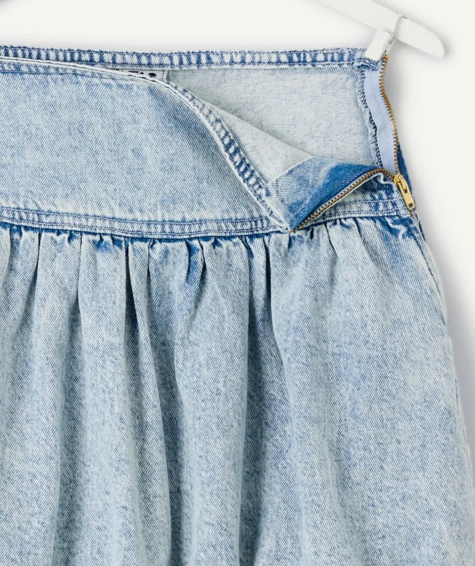 Jupe fille denim bleu