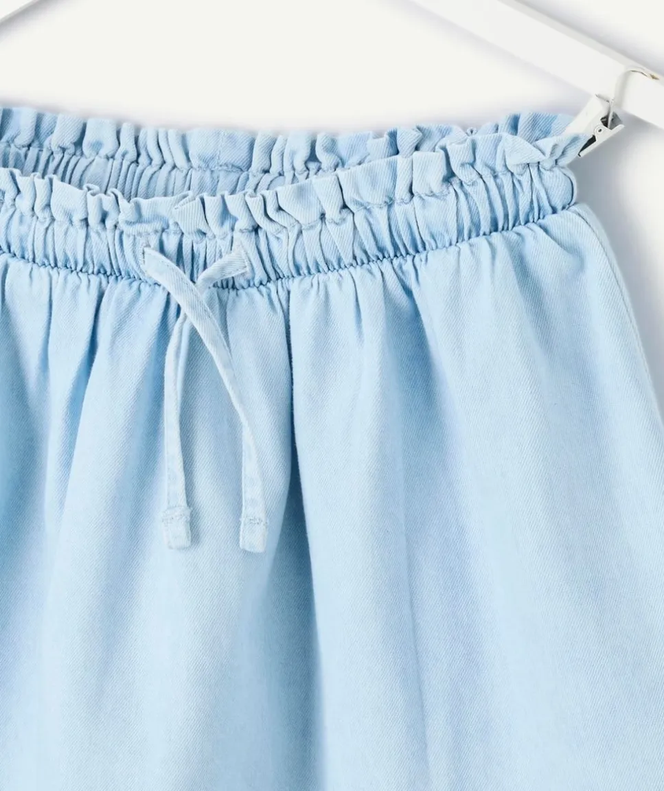 Jupe fille en denim bleu clair