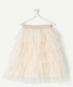 Jupe fille en tulle couleur crème