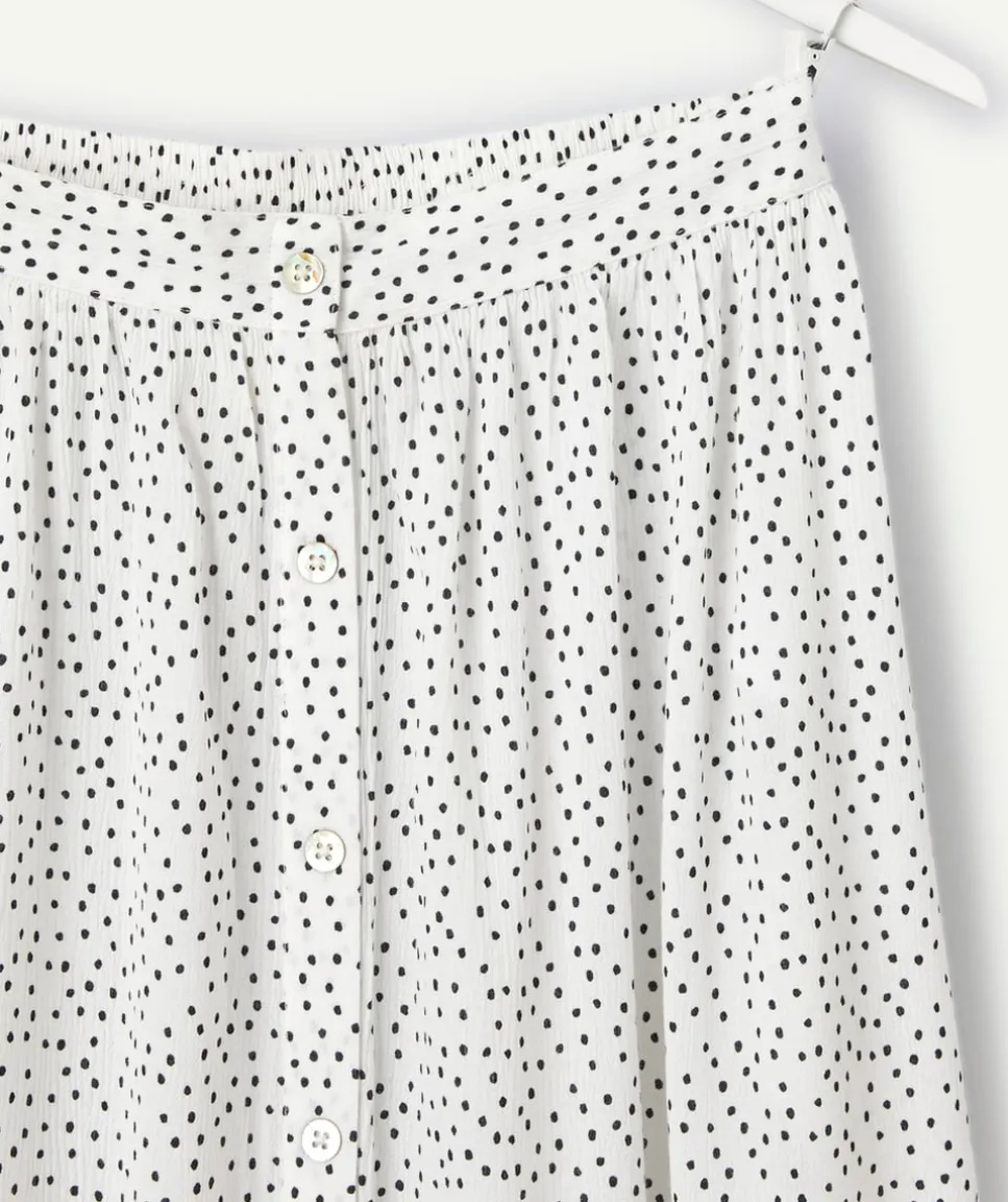 Jupe fille longue blanche imprimé
