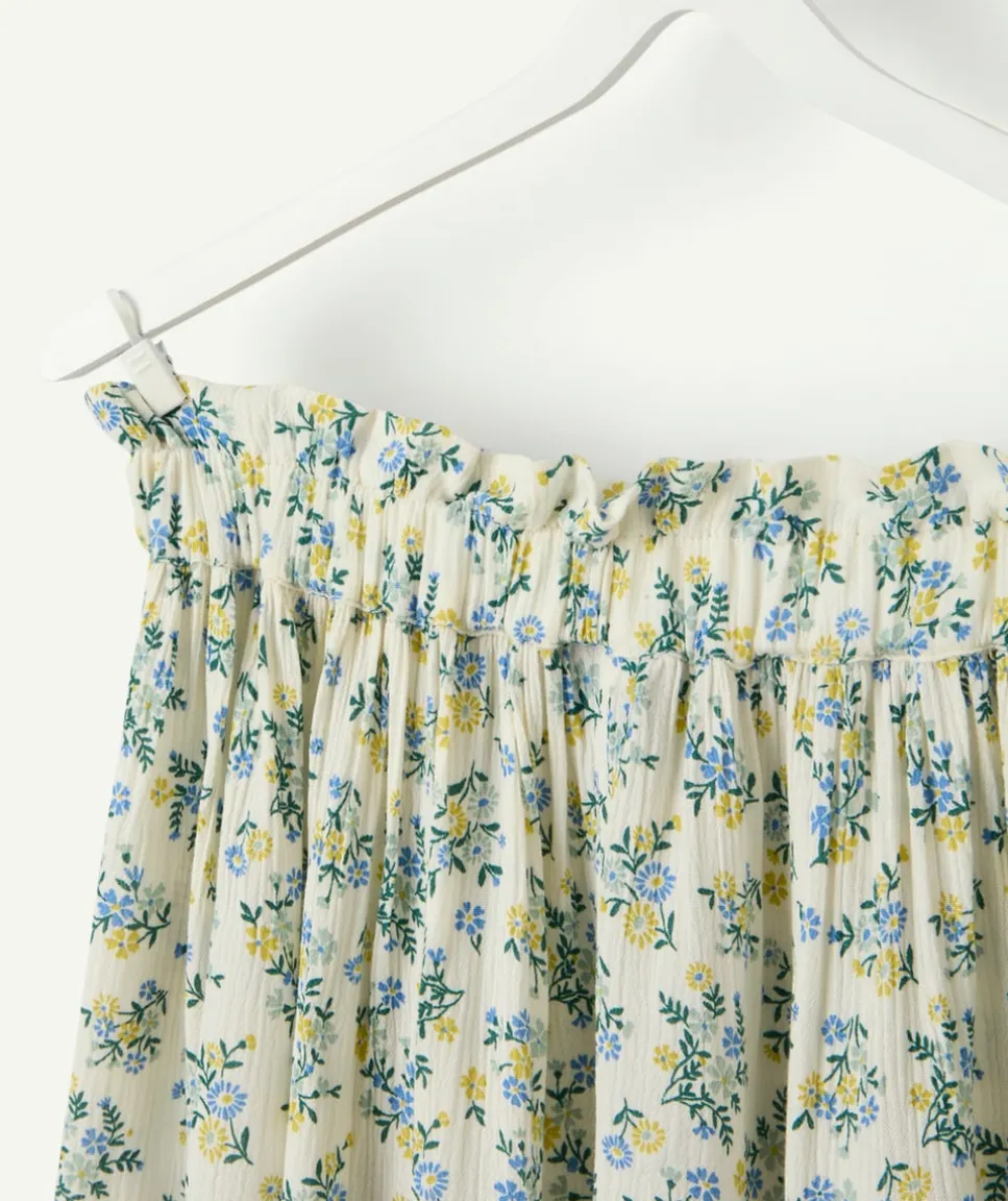 Jupe fille longue imprimé fleuri