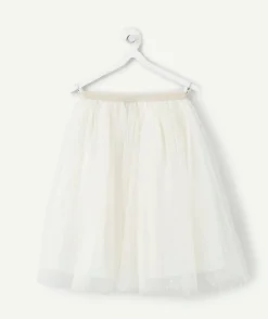 Jupe fille plissée blanc avec pois