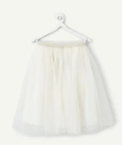 Jupe fille plissée blanc avec pois
