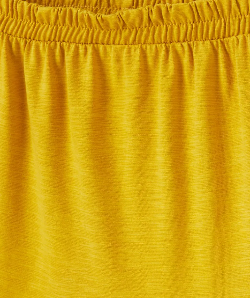 Jupe longue à volants fille en coton jaune moutarde