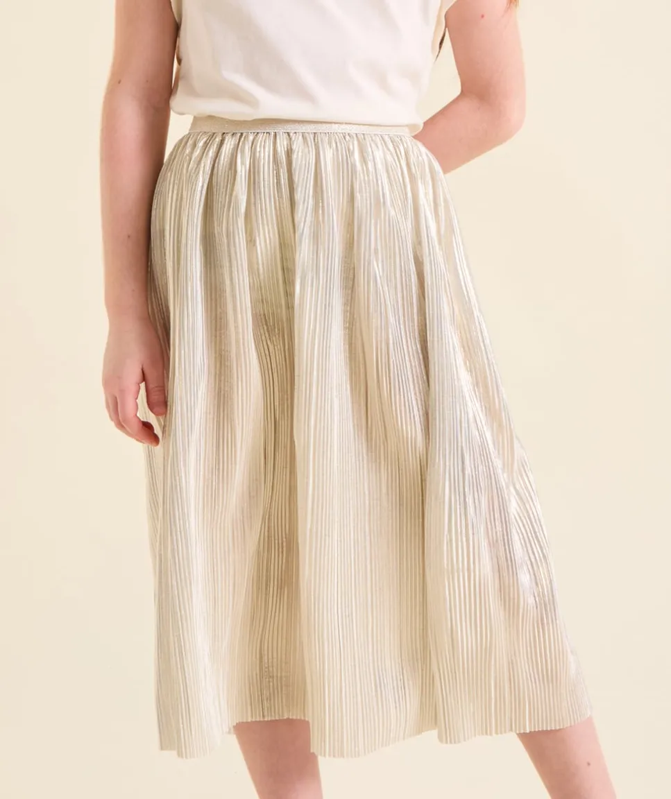 Jupe plissée couleur dorée pour fille