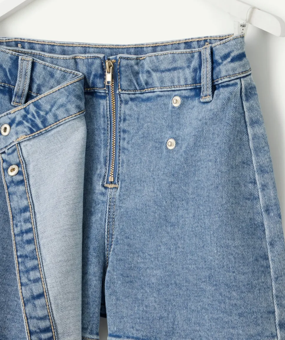 Jupe-short fille denim bleu