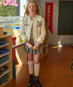 Jupe-short fille imprimé pied de poule