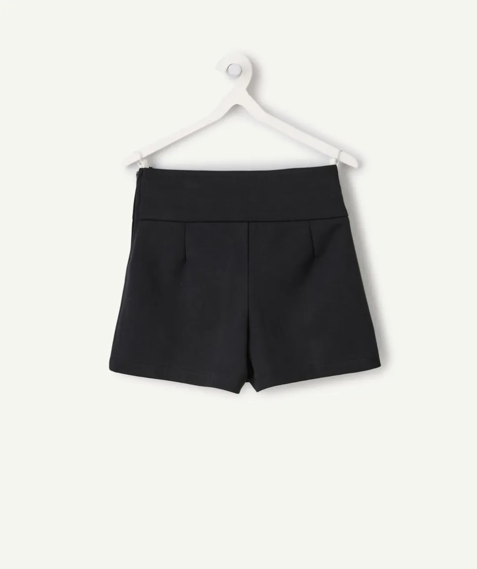 Jupe short fille noire plissée