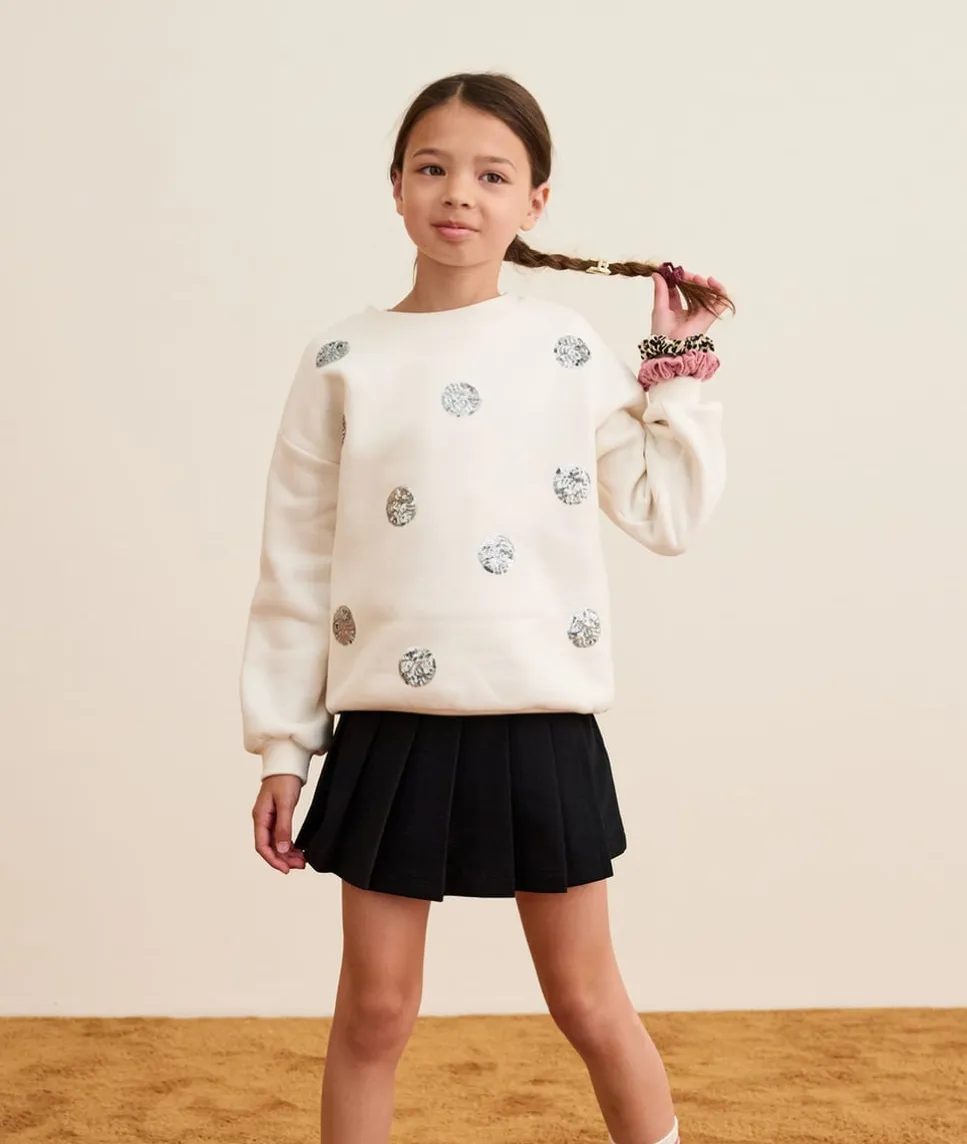 Jupe short fille noire plissée