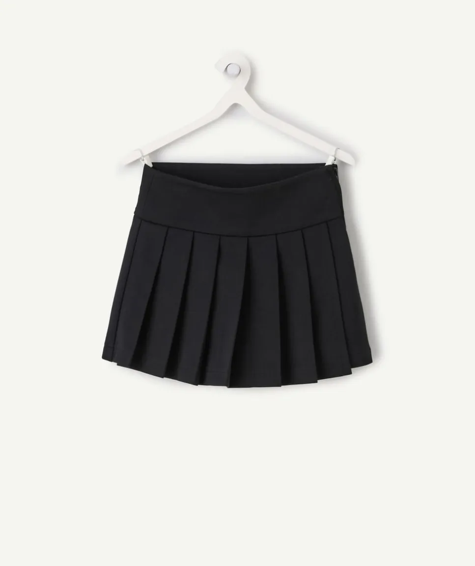 Jupe short fille noire plissée