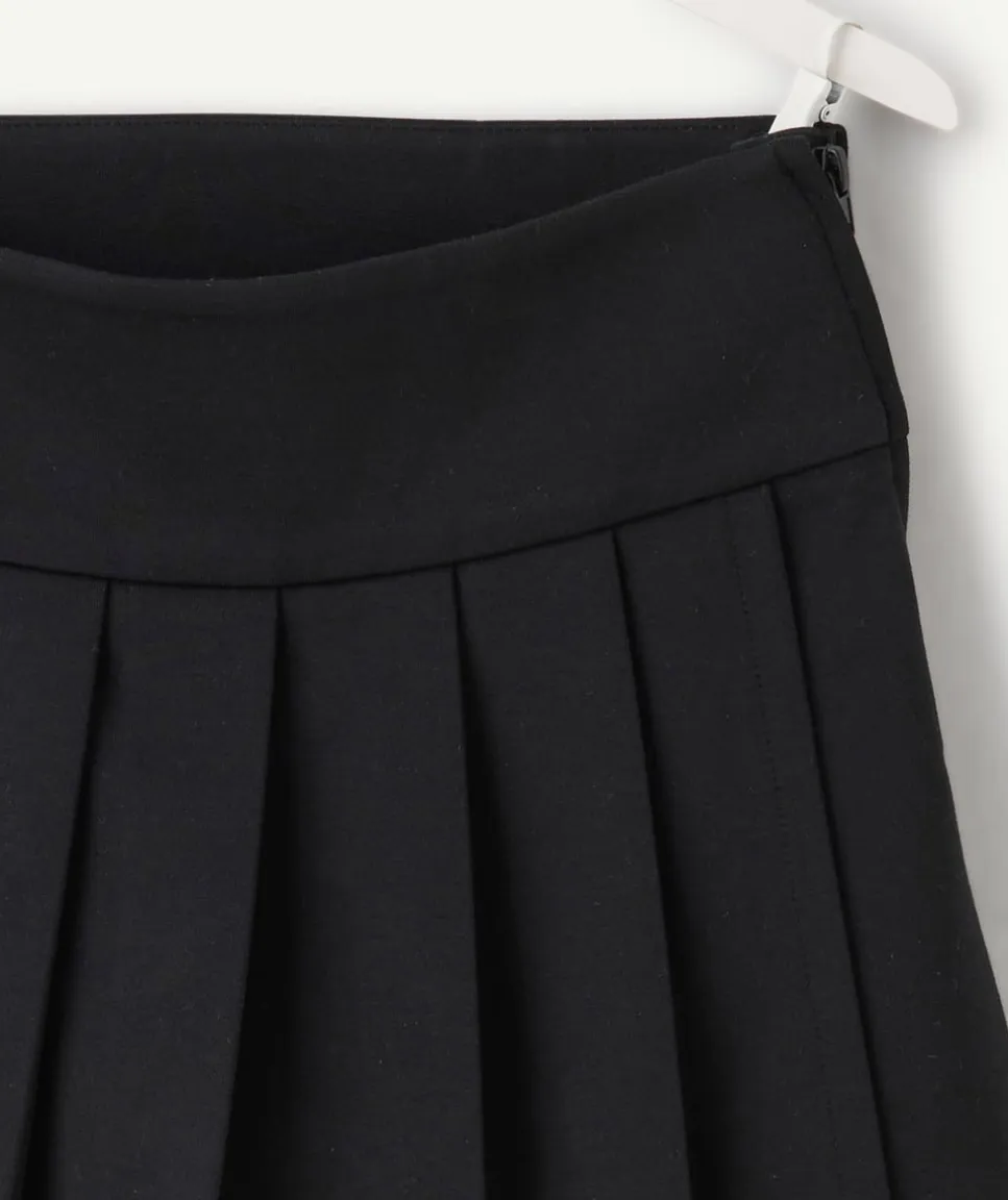 Jupe short fille noire plissée