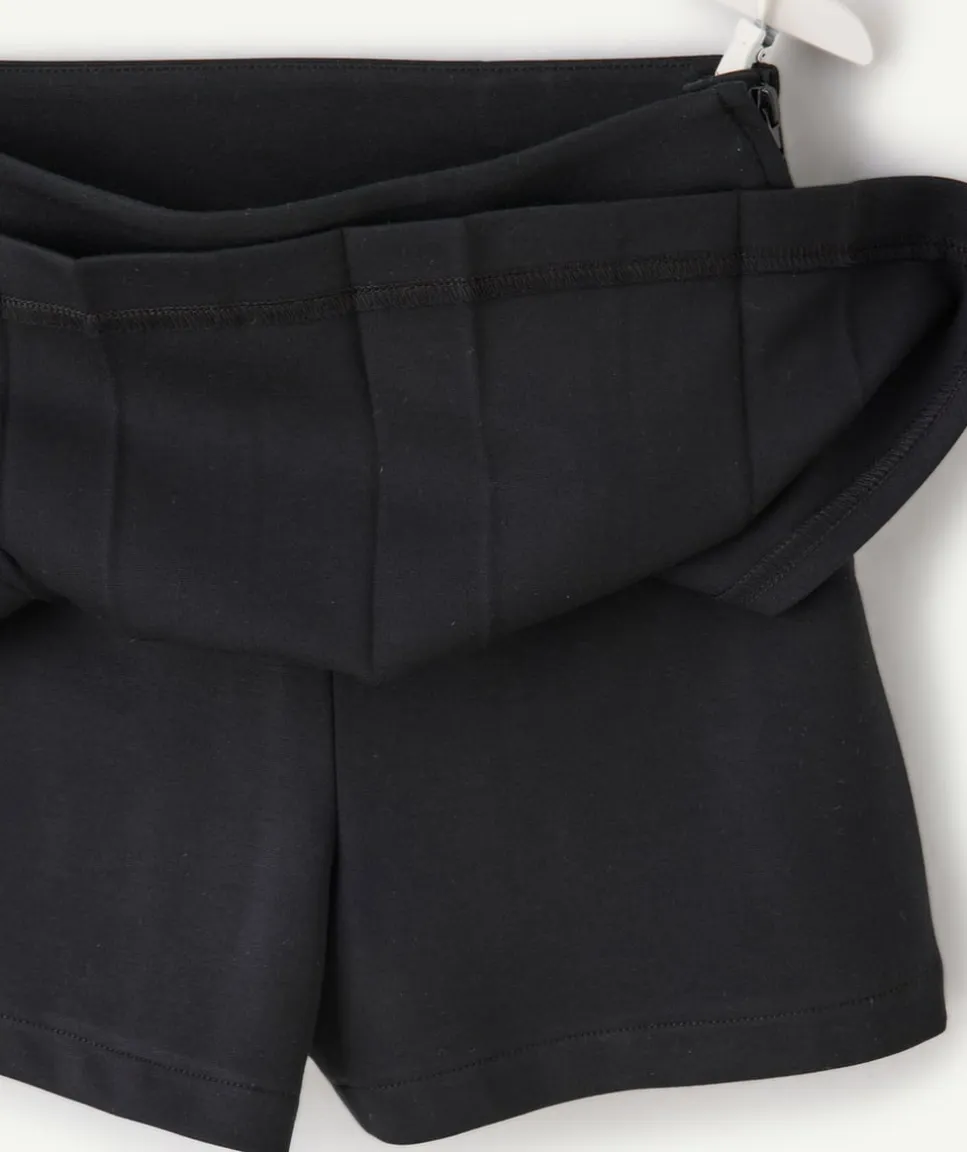 Jupe short fille noire plissée
