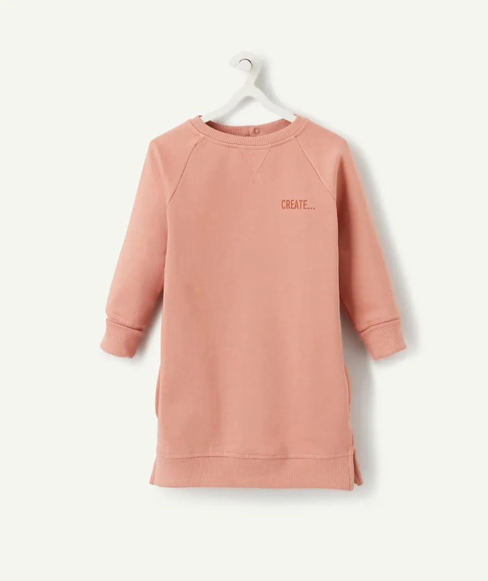 La robe sweat vieux rose évolutive en coton pima
