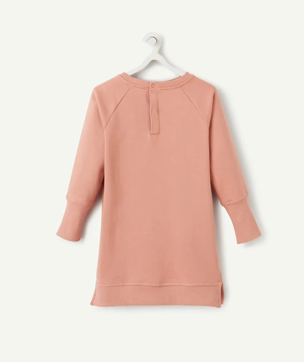 La robe sweat vieux rose évolutive en coton pima