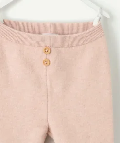 Legging avec pieds naissance fille rose