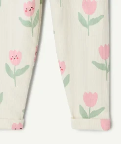 Legging bébé fille blanc imprimé floral
