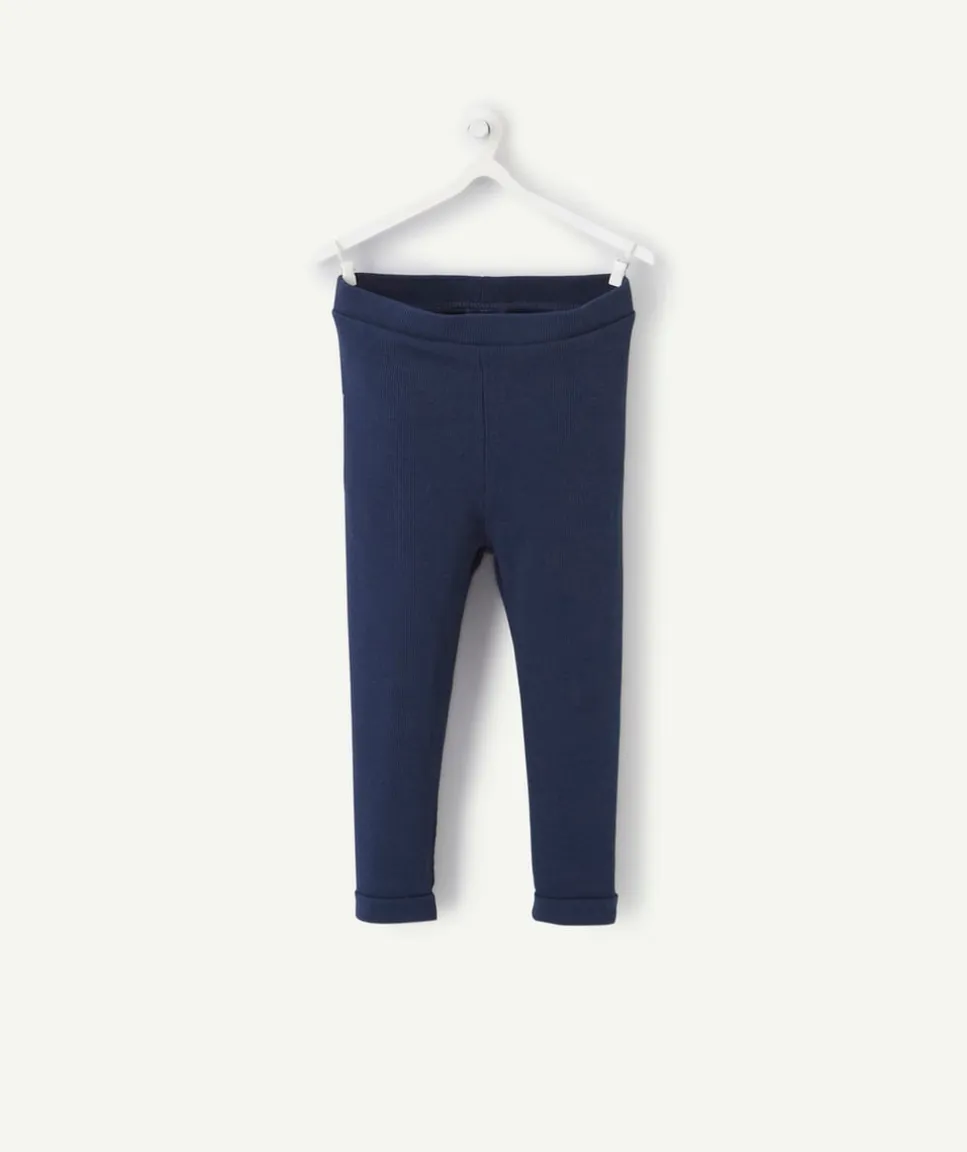 Legging bébé fille bleu marine coton