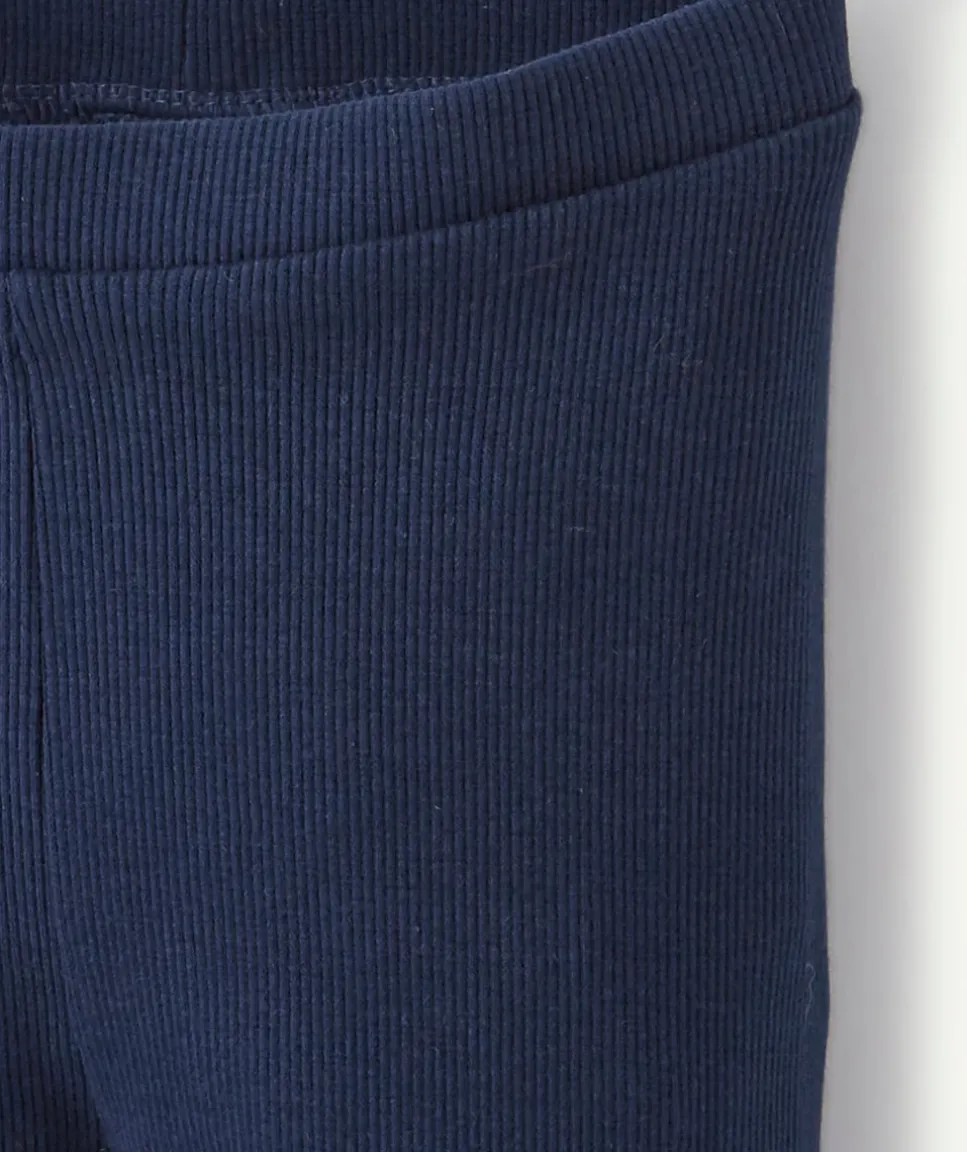Legging bébé fille bleu marine coton