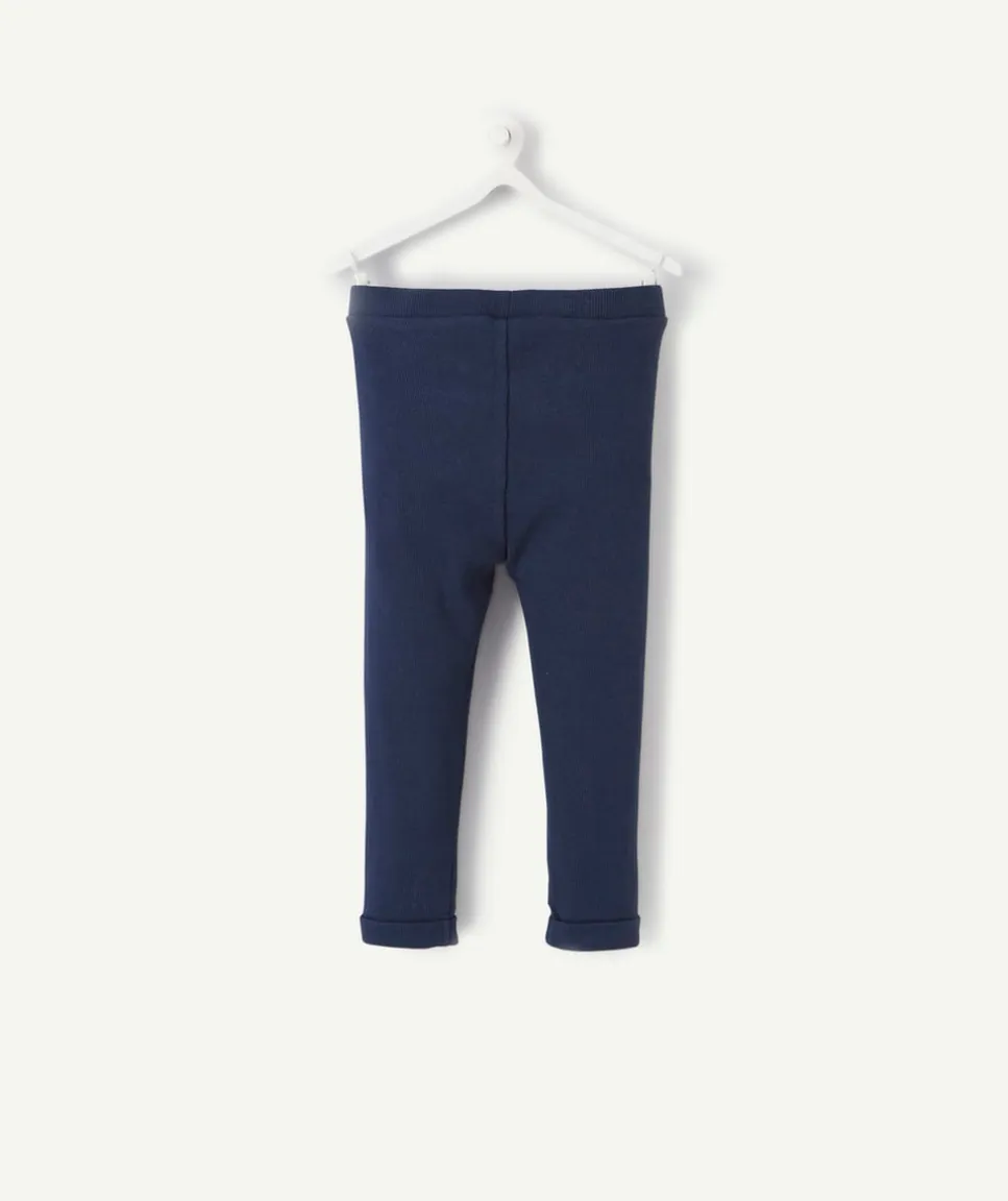 Legging bébé fille bleu marine coton
