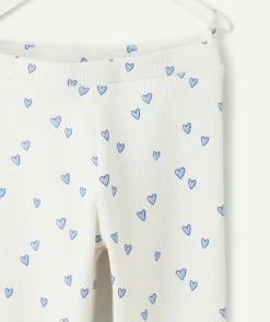 Legging bébé fille coton imprimé cœur