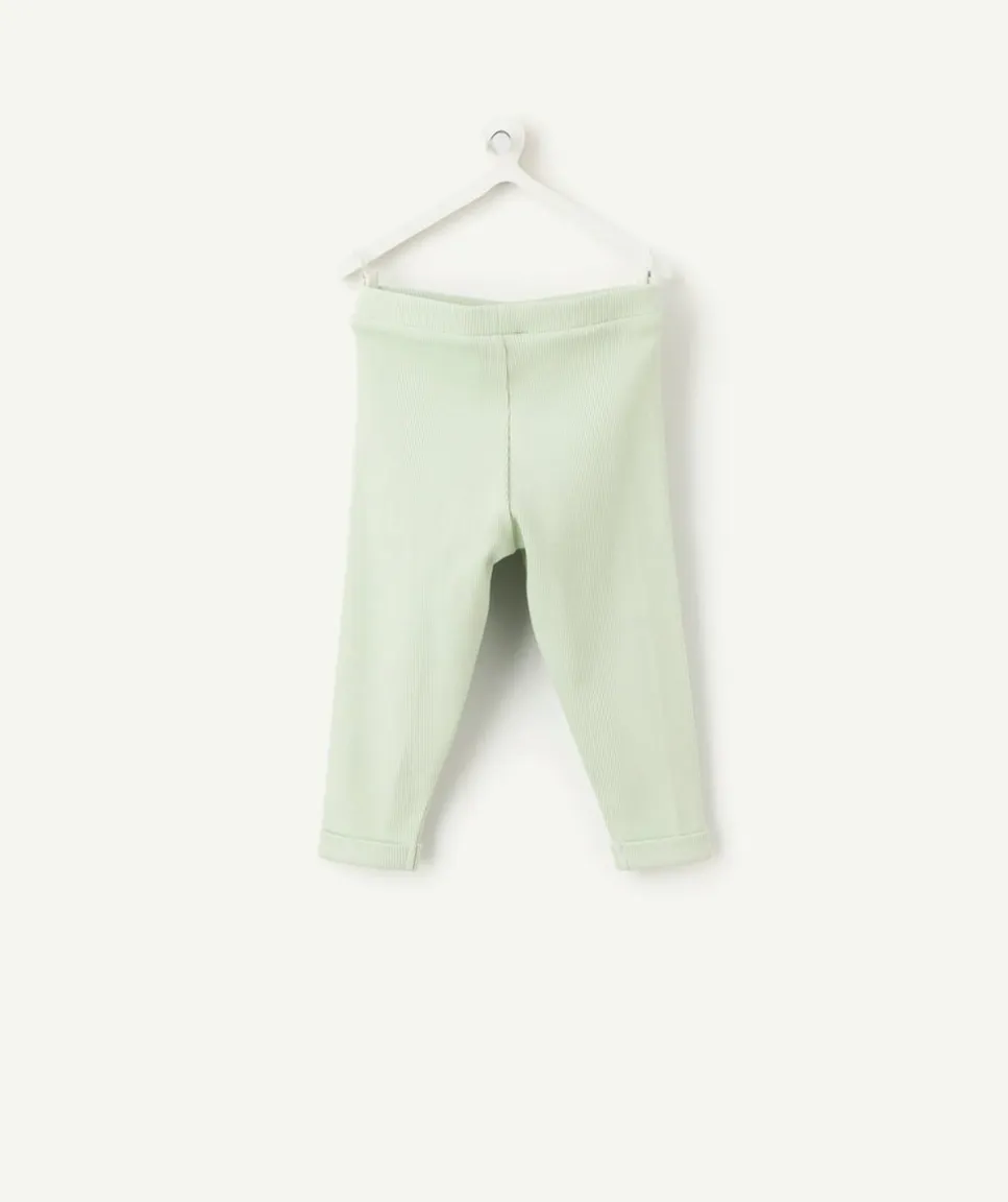 Legging bébé fille coton vert clair