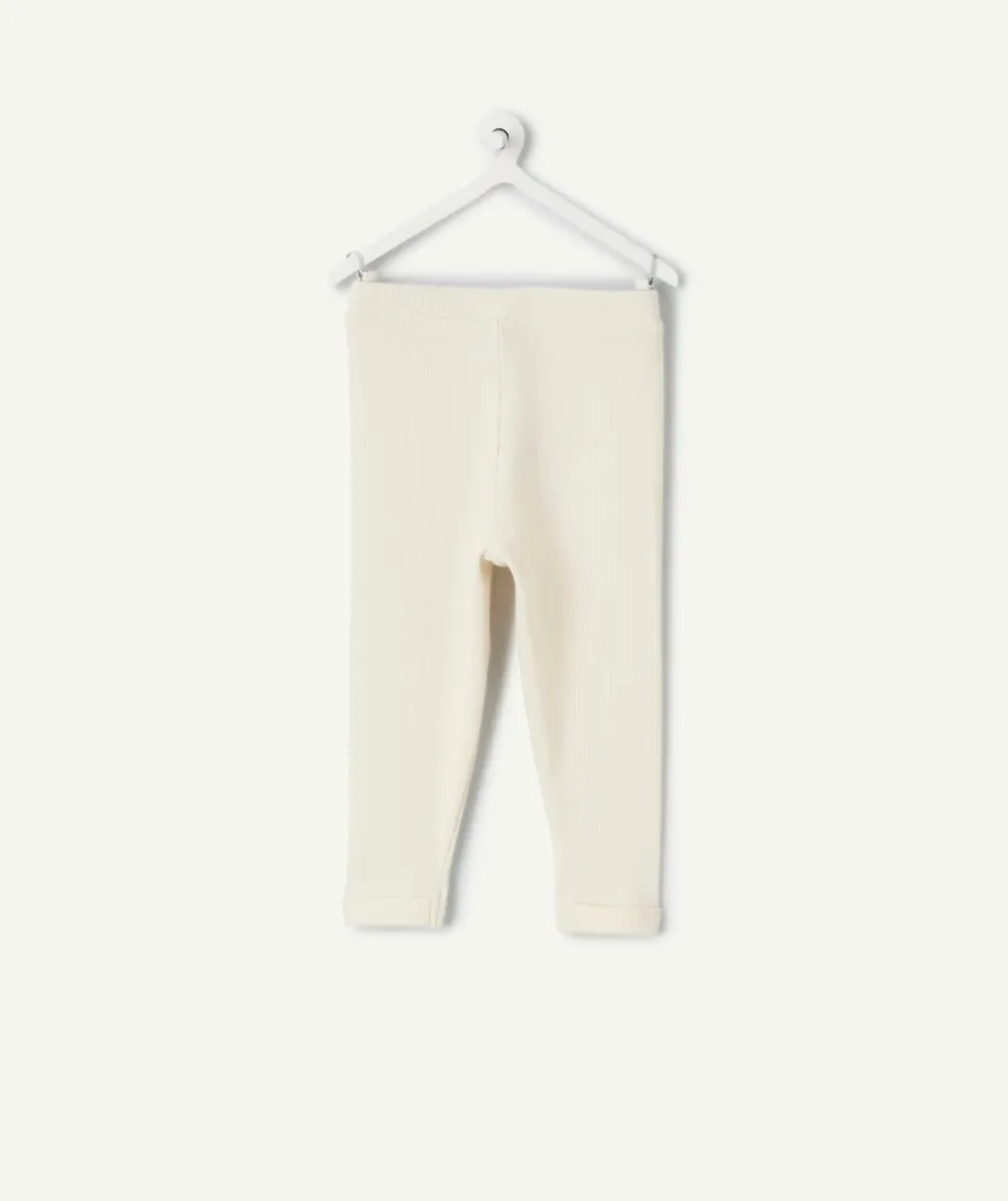 Legging bébé fille écru côtelé