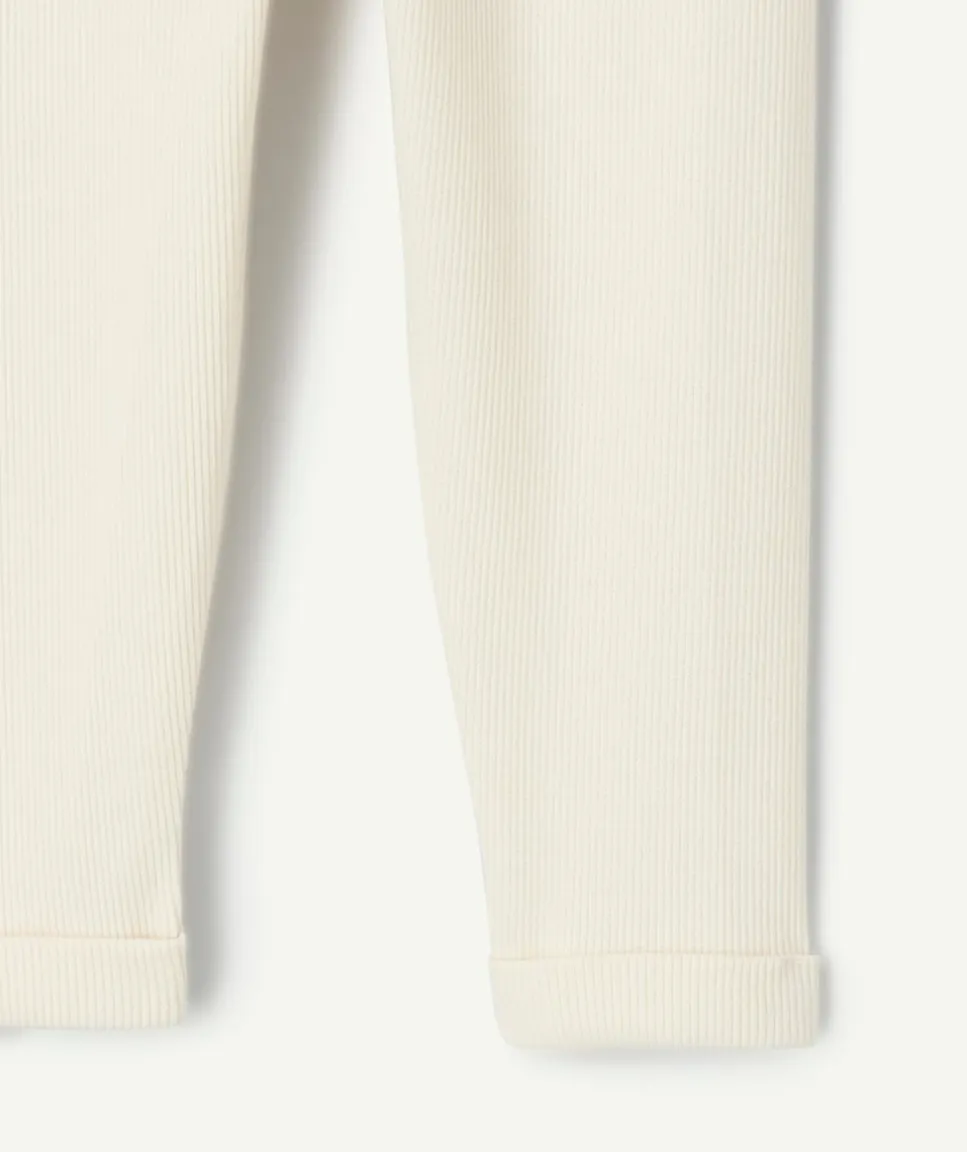 Legging bébé fille écru côtelé