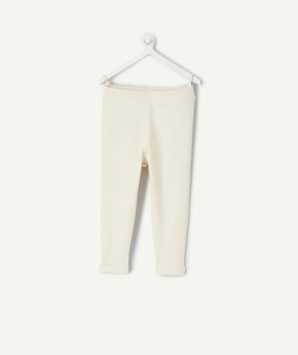 Legging bébé fille écru côtelé