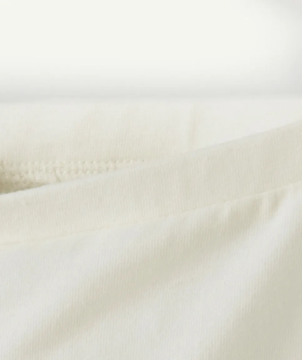 Legging court bébé fille en coton biologique blanc